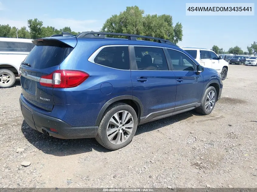 2021 Subaru Ascent Premium VIN: 4S4WMAED0M3435441 Lot: 45589382