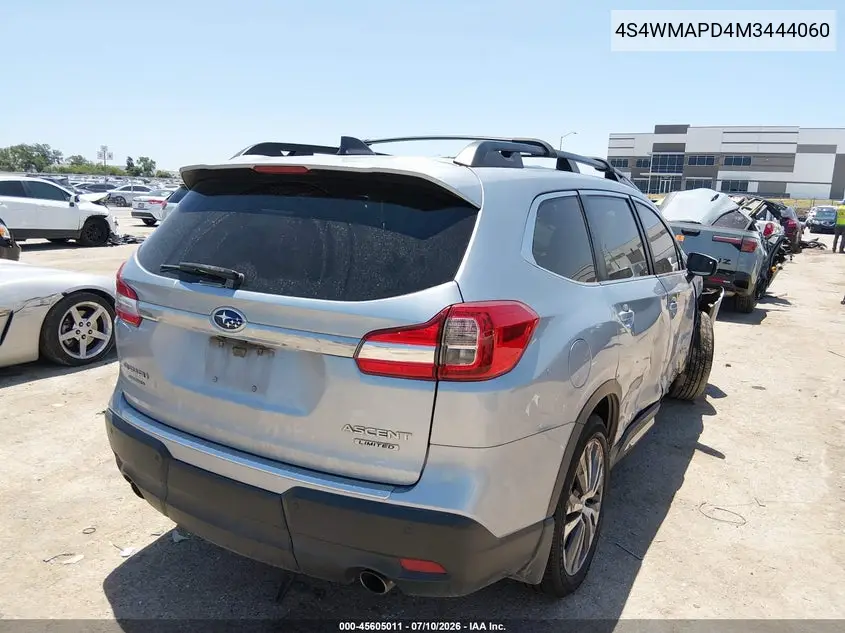 2021 Subaru Ascent Limited VIN: 4S4WMAPD4M3444060 Lot: 45605011