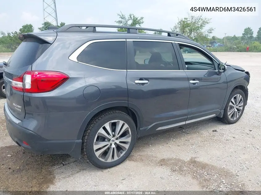 2021 Subaru Ascent Touring VIN: 4S4WMARD6M3426561 Lot: 45635403