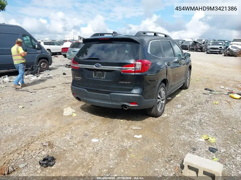 2021 Subaru Ascent Premium VIN: 4S4WMAHD9M3421386 Lot: 45636049