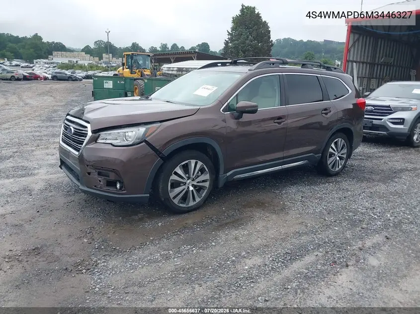 2021 Subaru Ascent Limited VIN: 4S4WMAPD6M3446327 Lot: 45656637