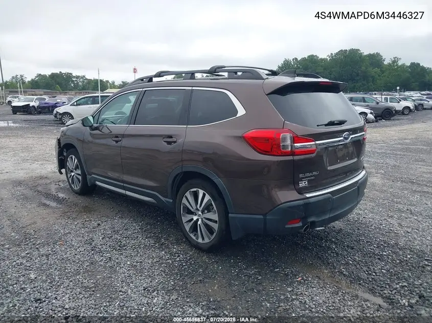 2021 Subaru Ascent Limited VIN: 4S4WMAPD6M3446327 Lot: 45656637