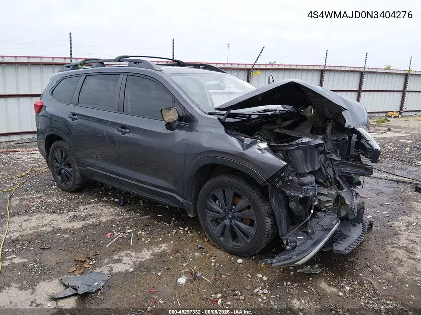 2022 Subaru Ascent Onyx Edition VIN: 4S4WMAJD0N3404276 Lot: 45297332