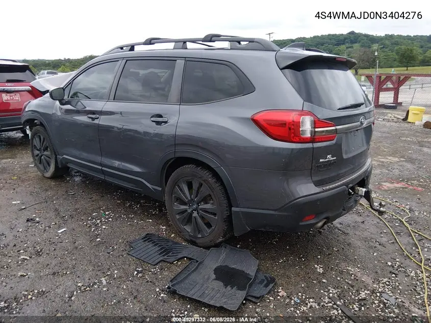 2022 Subaru Ascent Onyx Edition VIN: 4S4WMAJD0N3404276 Lot: 45297332