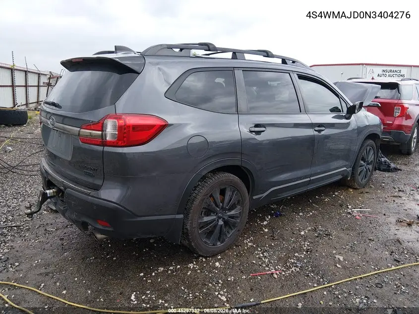 2022 Subaru Ascent Onyx Edition VIN: 4S4WMAJD0N3404276 Lot: 45297332