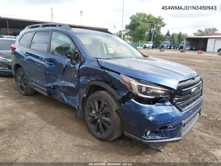 2022 Subaru Ascent Onyx Edition VIN: 4S4WMAJD1N3450943 Lot: 45309299
