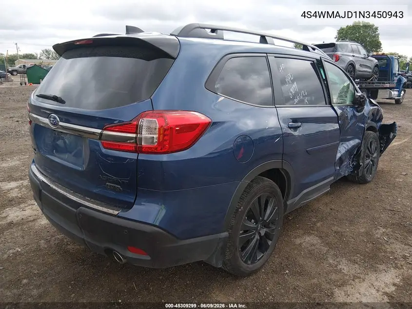 2022 Subaru Ascent Onyx Edition VIN: 4S4WMAJD1N3450943 Lot: 45309299