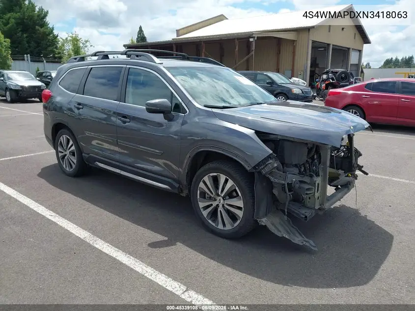 2022 Subaru Ascent Limited VIN: 4S4WMAPDXN3418063 Lot: 45339108