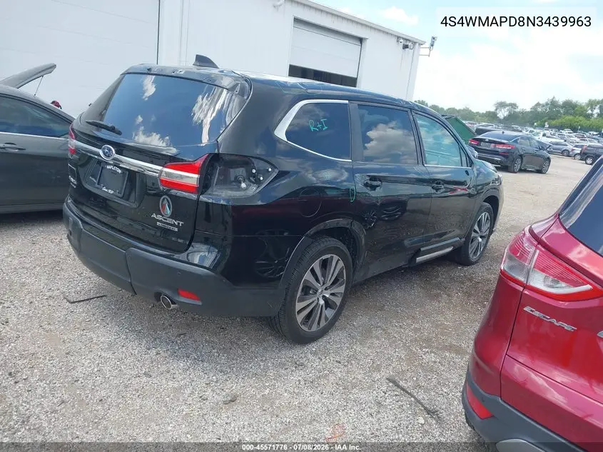 2022 Subaru Ascent Limited VIN: 4S4WMAPD8N3439963 Lot: 45571776
