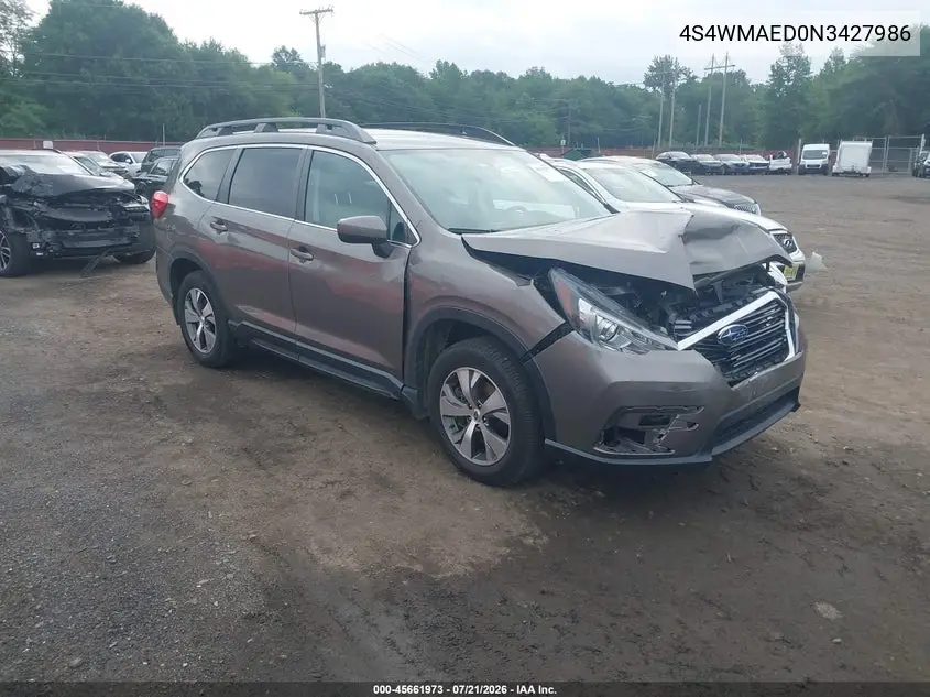 2022 Subaru Ascent Premium VIN: 4S4WMAED0N3427986 Lot: 45661973