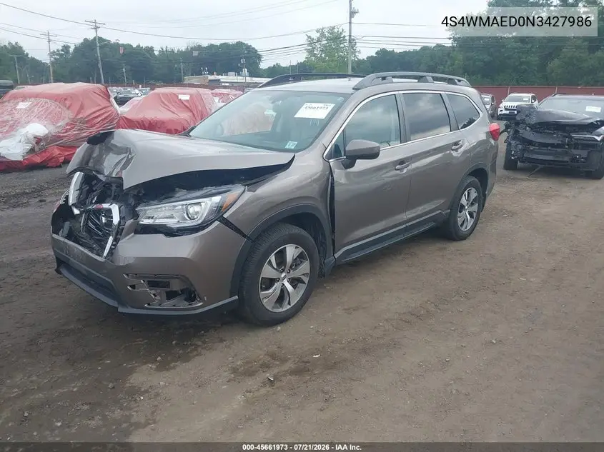 2022 Subaru Ascent Premium VIN: 4S4WMAED0N3427986 Lot: 45661973