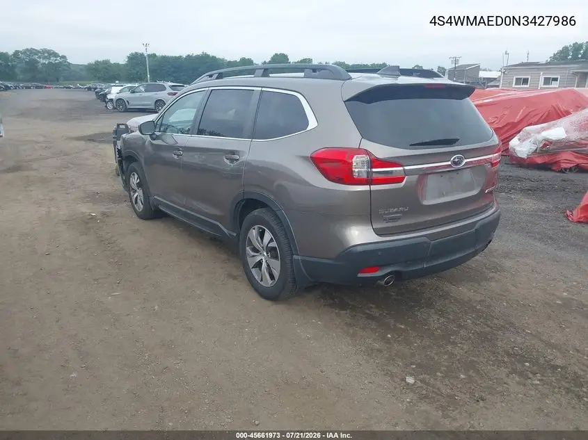 2022 Subaru Ascent Premium VIN: 4S4WMAED0N3427986 Lot: 45661973