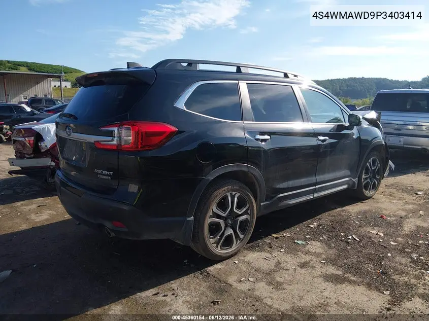 2023 Subaru Ascent Touring 7-Passenger VIN: 4S4WMAWD9P3403414 Lot: 45360154