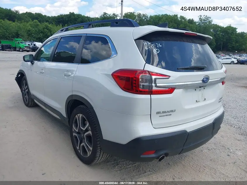 2023 Subaru Ascent Limited 7-Passenger VIN: 4S4WMAUD8P3407652 Lot: 45408344