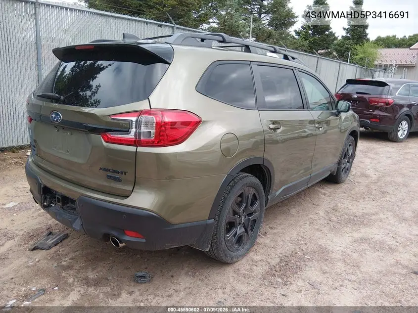 2023 Subaru Ascent Onyx Edition 7-Passenger VIN: 4S4WMAHD5P3416691 Lot: 45590602