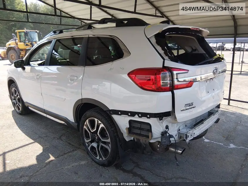 2023 Subaru Ascent Limited 7-Passenger VIN: 4S4WMAUD6P3414874 Lot: 45618003