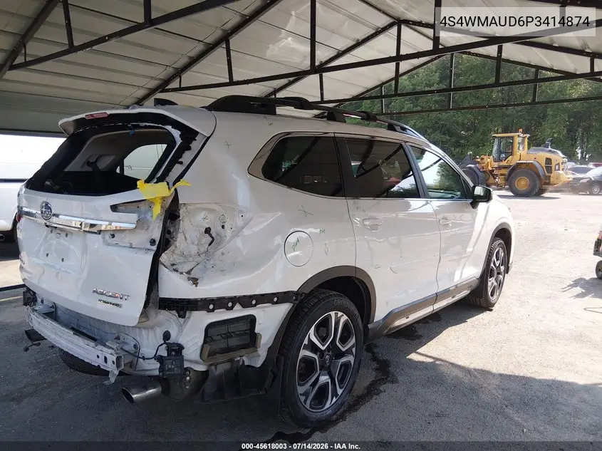 2023 Subaru Ascent Limited 7-Passenger VIN: 4S4WMAUD6P3414874 Lot: 45618003