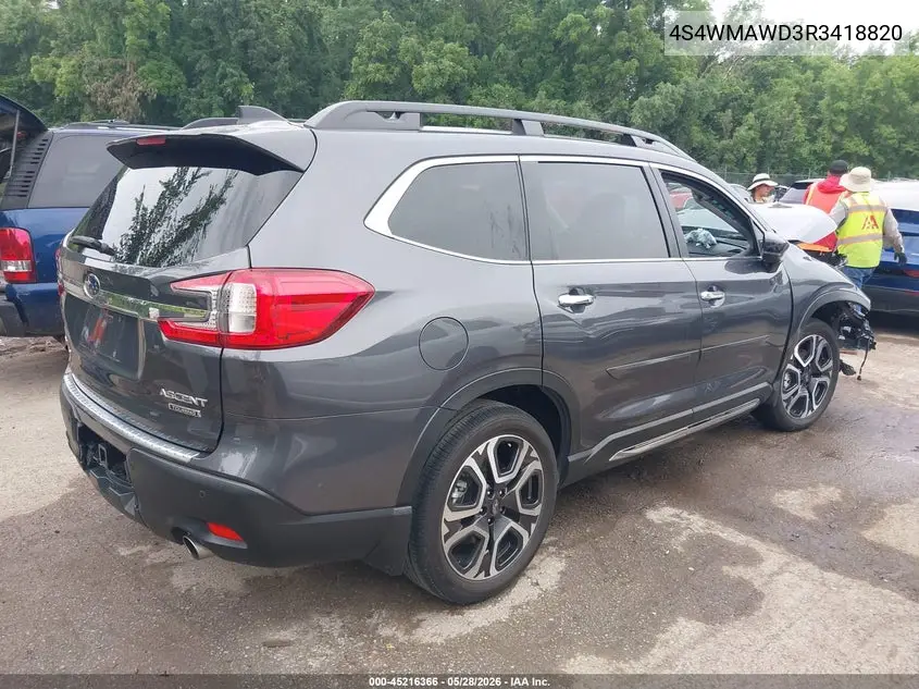 2024 Subaru Ascent Touring 7-Passenger VIN: 4S4WMAWD3R3418820 Lot: 45216366