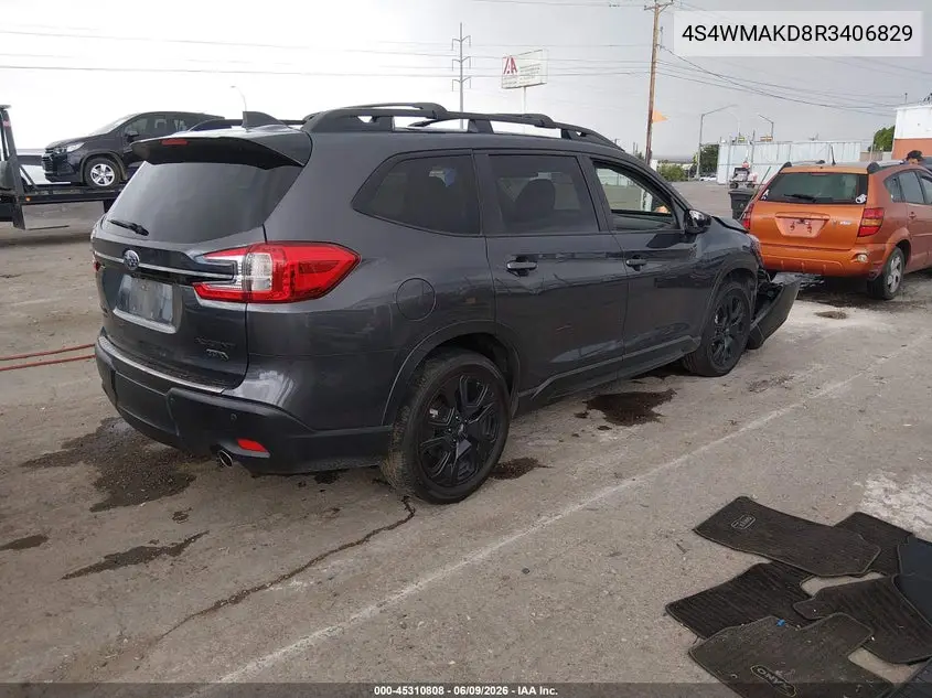 2024 Subaru Ascent Onyx Edition Limited 7-Passenger VIN: 4S4WMAKD8R3406829 Lot: 45310808