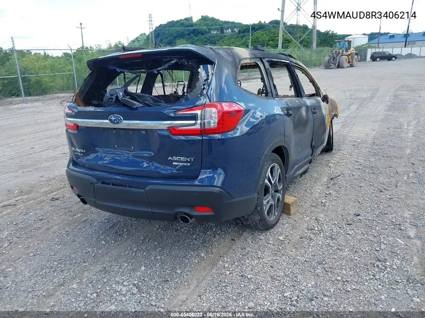 2024 Subaru Ascent Limited 7-Passenger VIN: 4S4WMAUD8R3406214 Lot: 45406022