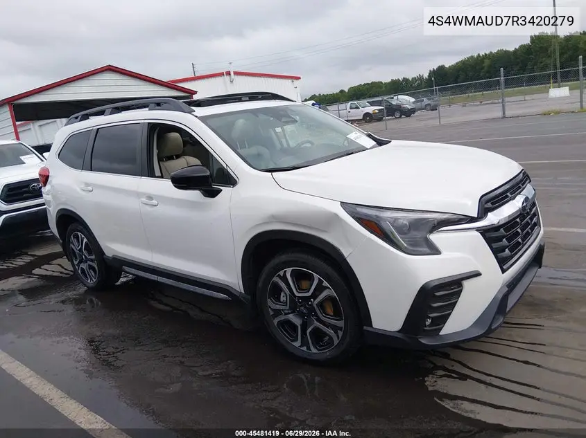 2024 Subaru Ascent Limited 7-Passenger VIN: 4S4WMAUD7R3420279 Lot: 45481419