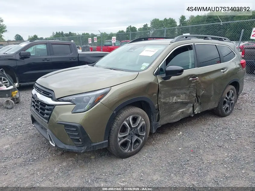 2025 Subaru Ascent Touring 7-Passenger VIN: 4S4WMAUD7S3403892 Lot: 45531442