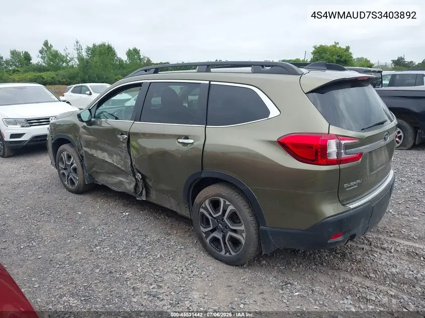 2025 Subaru Ascent Touring 7-Passenger VIN: 4S4WMAUD7S3403892 Lot: 45531442