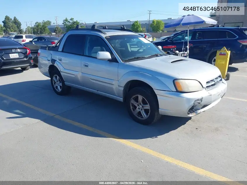 2006 Subaru Baja Turbo VIN: 4S4BT63C465107178 Lot: 44982607