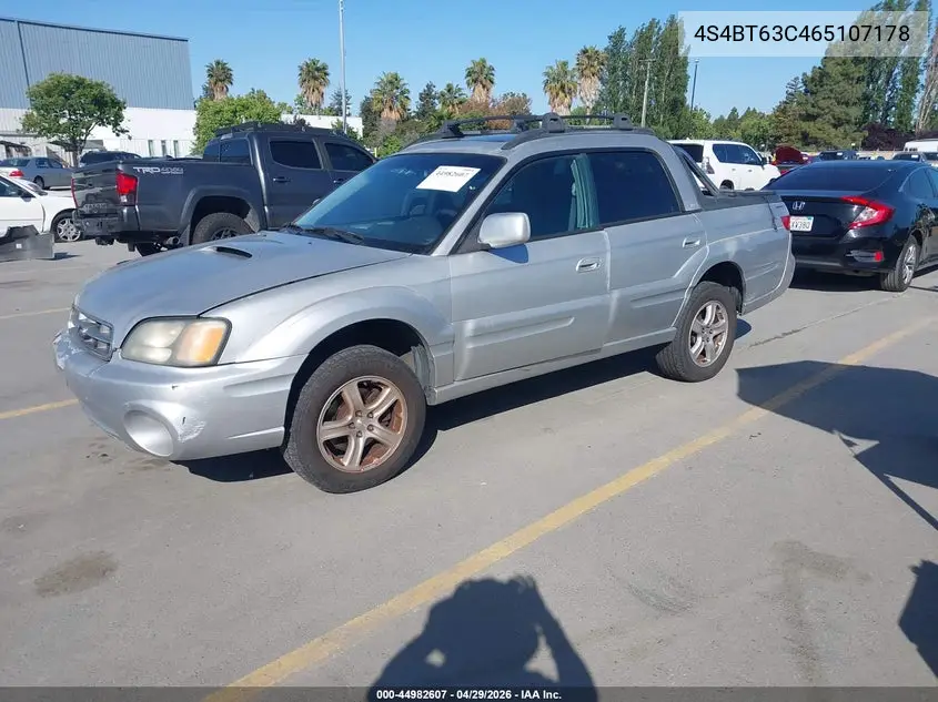 2006 Subaru Baja Turbo VIN: 4S4BT63C465107178 Lot: 44982607