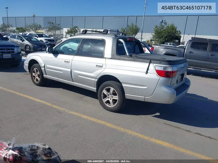 2006 Subaru Baja Turbo VIN: 4S4BT63C465107178 Lot: 44982607