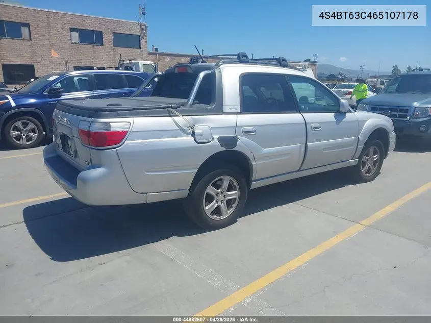 2006 Subaru Baja Turbo VIN: 4S4BT63C465107178 Lot: 44982607