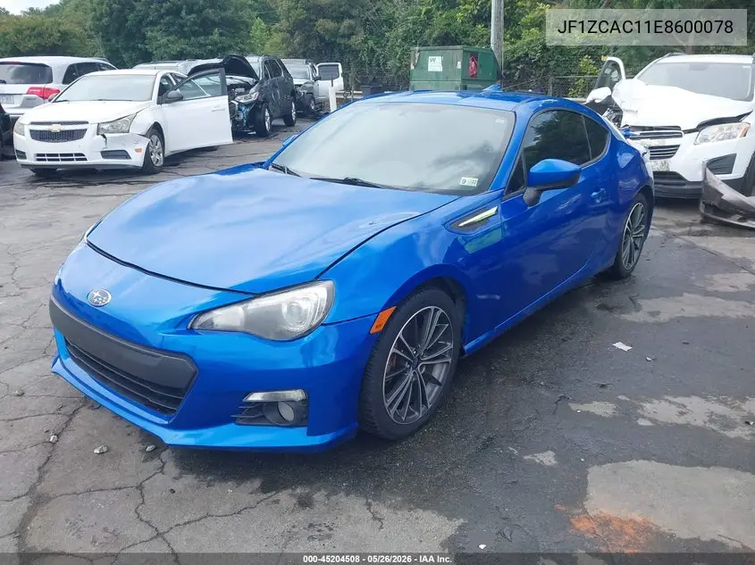 2014 Subaru Brz Limited VIN: JF1ZCAC11E8600078 Lot: 45204508