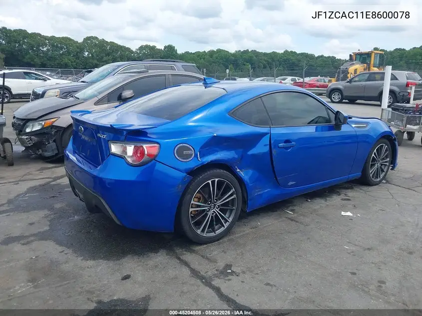2014 Subaru Brz Limited VIN: JF1ZCAC11E8600078 Lot: 45204508
