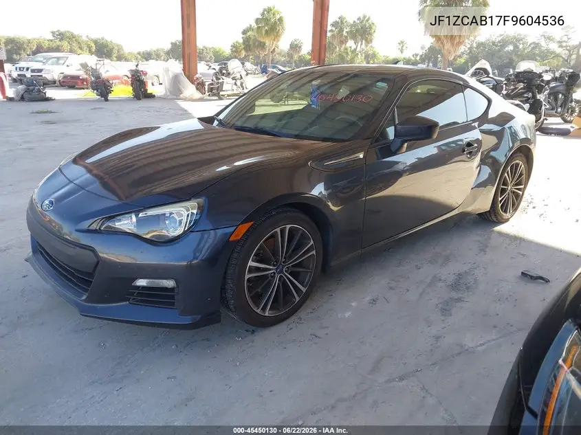 2015 Subaru Brz Premium VIN: JF1ZCAB17F9604536 Lot: 45450130