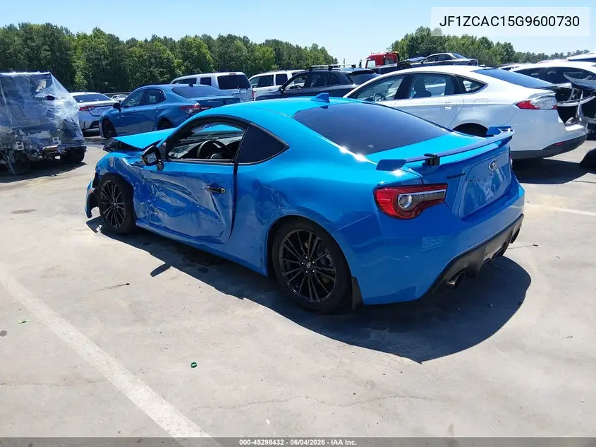 2016 Subaru Brz Series.hyperblue VIN: JF1ZCAC15G9600730 Lot: 45298432