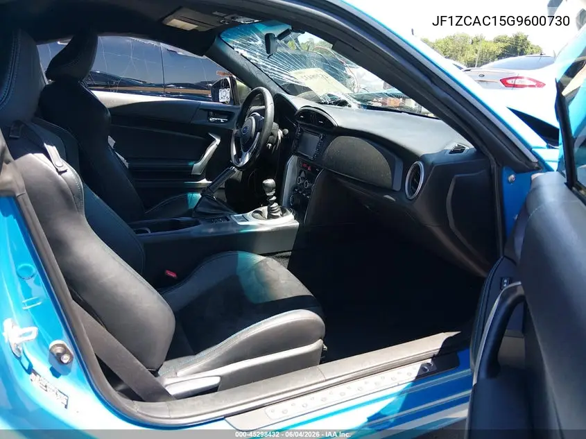 2016 Subaru Brz Series.hyperblue VIN: JF1ZCAC15G9600730 Lot: 45298432