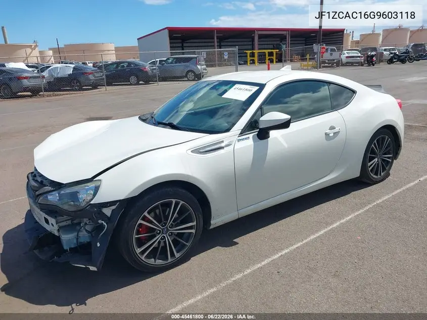2016 Subaru Brz Limited VIN: JF1ZCAC16G9603118 Lot: 45461800