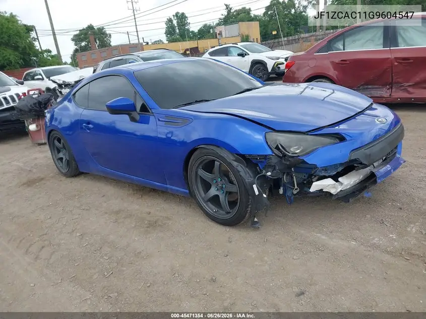 2016 Subaru Brz Limited VIN: JF1ZCAC11G9604547 Lot: 45471354