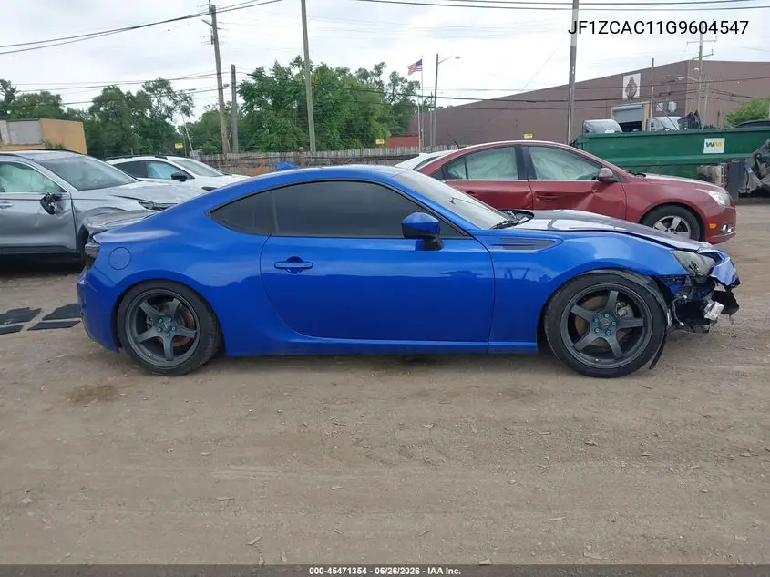 2016 Subaru Brz Limited VIN: JF1ZCAC11G9604547 Lot: 45471354
