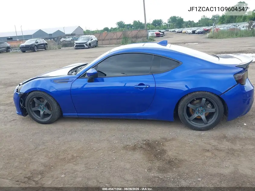 2016 Subaru Brz Limited VIN: JF1ZCAC11G9604547 Lot: 45471354