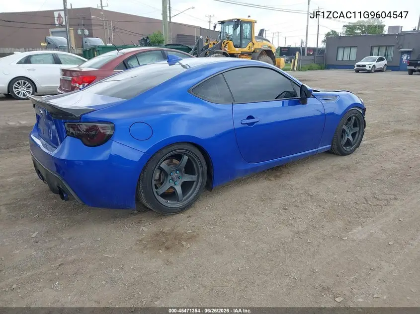 2016 Subaru Brz Limited VIN: JF1ZCAC11G9604547 Lot: 45471354