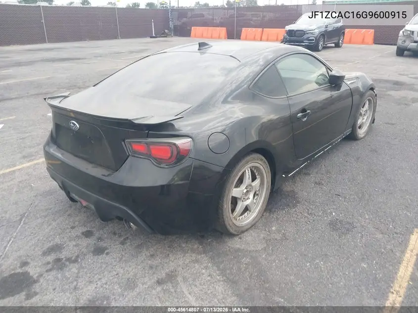2016 Subaru Brz Limited VIN: JF1ZCAC16G9600915 Lot: 45614807