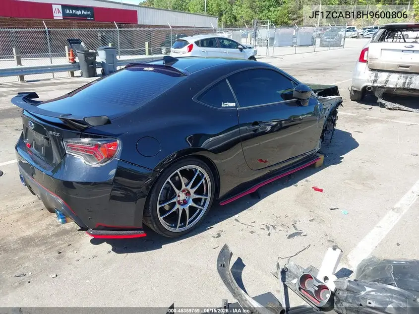2017 Subaru Brz Premium VIN: JF1ZCAB18H9600806 Lot: 45359759