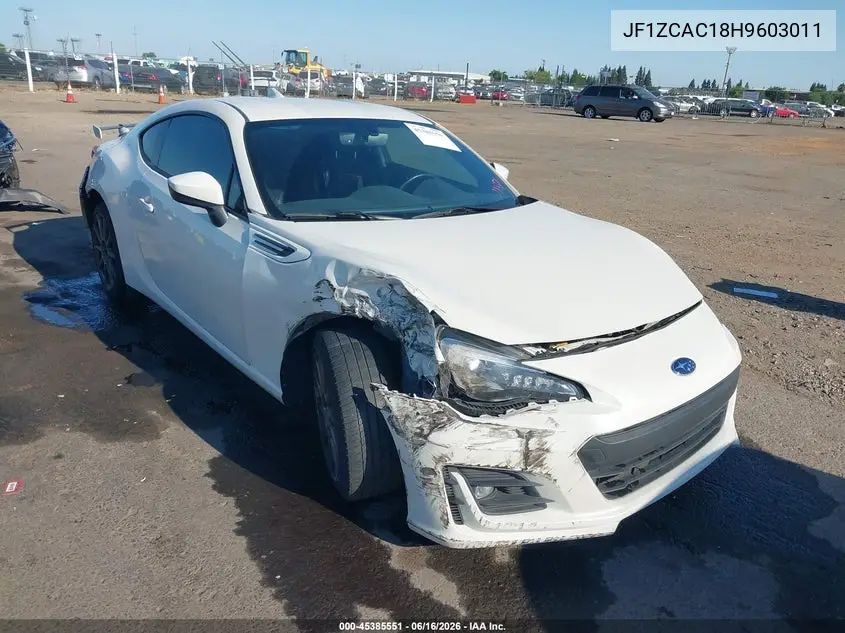 2017 Subaru Brz Limited VIN: JF1ZCAC18H9603011 Lot: 45385551