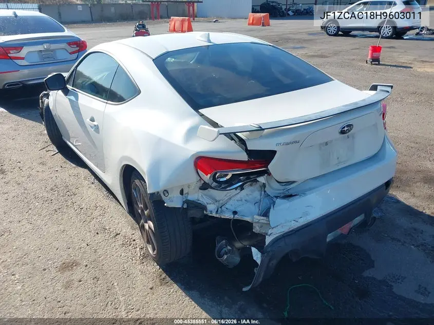 2017 Subaru Brz Limited VIN: JF1ZCAC18H9603011 Lot: 45385551
