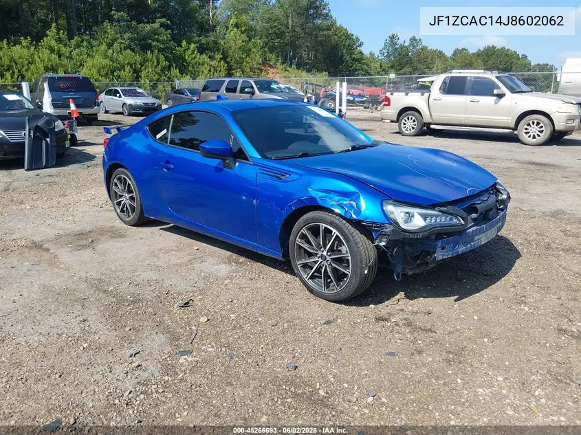 2018 Subaru Brz Limited VIN: JF1ZCAC14J8602062 Lot: 45266693