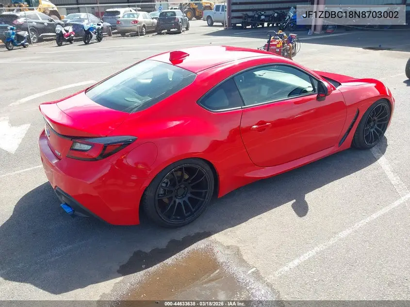 2022 Subaru Brz Premium VIN: JF1ZDBC18N8703002 Lot: 44633638