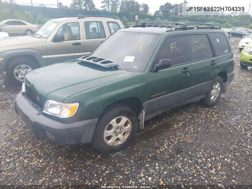 2002 Subaru Forester L VIN: JF1SF63522H704339 Lot: 45547314