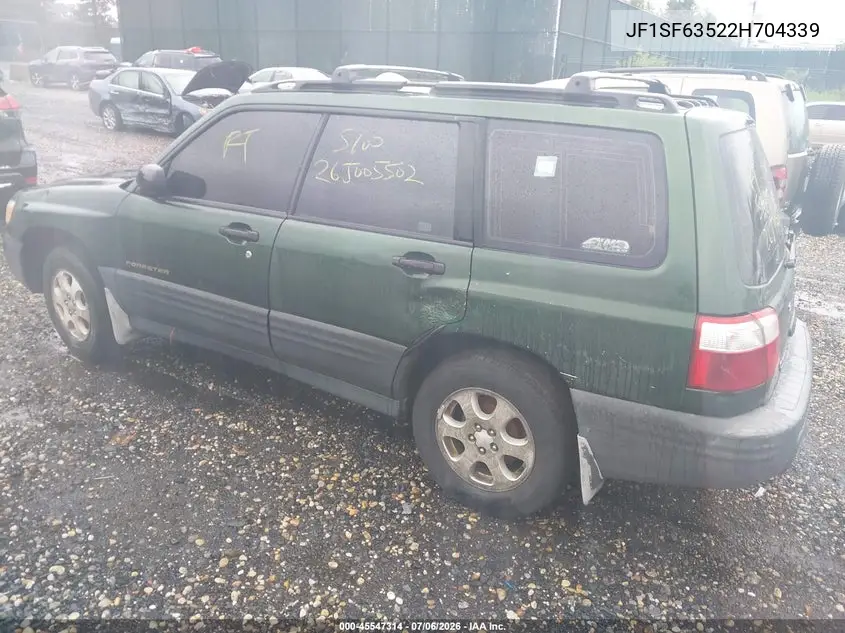 2002 Subaru Forester L VIN: JF1SF63522H704339 Lot: 45547314