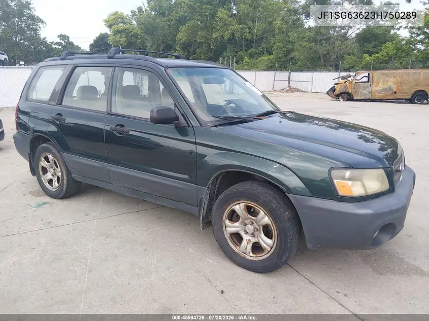 2003 Subaru Forester X VIN: JF1SG63623H750289 Lot: 45594726